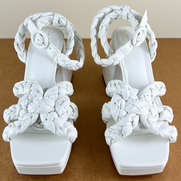 NEW SAM EDELMAN CIRCUS WHITE BRAIDED SANDALS - Picture 9 of 12